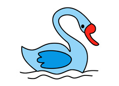 天鵝簡(jiǎn)筆畫的畫法步驟和上色教程
