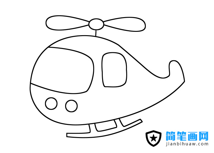 直升飛機簡筆畫步驟和上色
