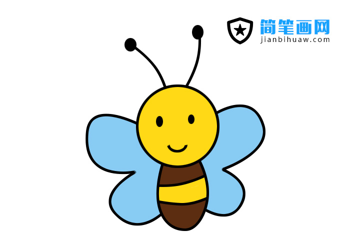 可愛的小蜜蜂簡筆畫步驟和彩色圖片