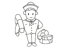 海員扛著救生圈的簡筆畫圖片