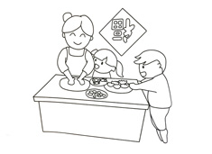 過(guò)年包餃子的簡(jiǎn)筆畫圖片