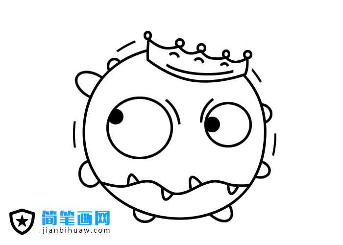 新型冠狀病毒外形簡筆畫圖片