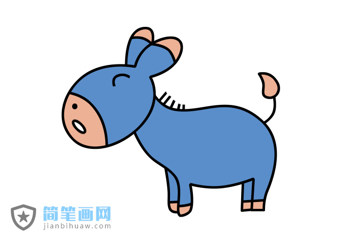 一只小毛驢簡筆畫步驟畫法及上色教程