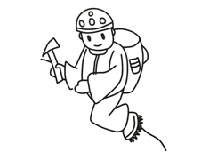 登山運(yùn)動(dòng)員正在登山的簡(jiǎn)筆畫(huà)圖片
