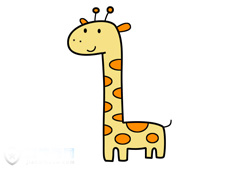 長(zhǎng)頸鹿簡(jiǎn)筆畫(huà)圖片及上色圖片