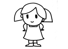 小女孩簡(jiǎn)筆畫圖片