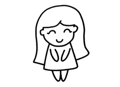 小女生簡筆畫圖片