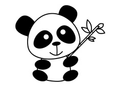 可愛的熊貓簡筆畫圖片