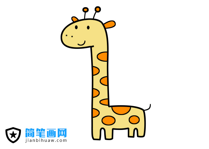 長(zhǎng)頸鹿簡(jiǎn)筆畫(huà)圖片及上色圖片
