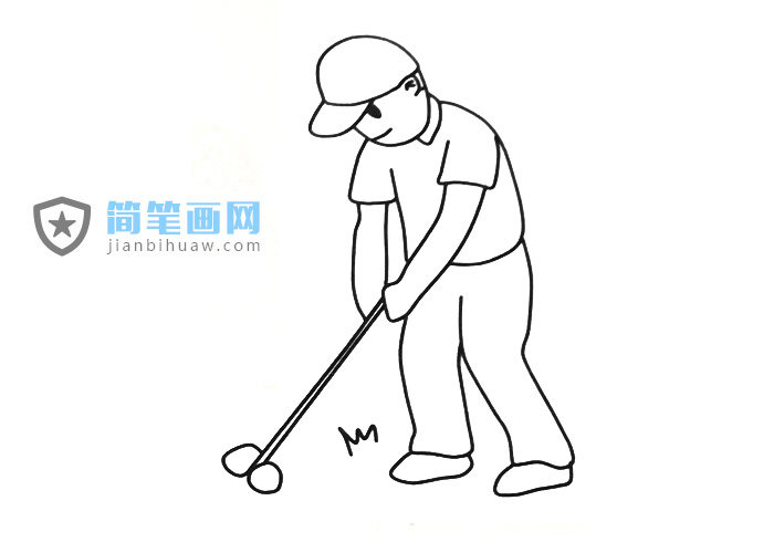 打高爾夫球的簡筆畫圖片