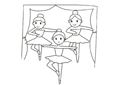 女孩們跳芭蕾舞的簡(jiǎn)筆畫圖片