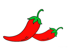紅辣椒簡筆畫圖片含上色