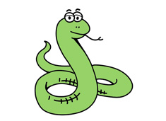 蛇的簡筆畫圖片含上色