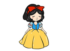 美麗的公主簡(jiǎn)筆畫圖片含上色