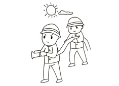 兩位消防員在救火的簡(jiǎn)筆畫圖片