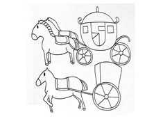 古代一群馬車簡筆畫圖片