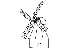 荷蘭風車簡筆畫圖片