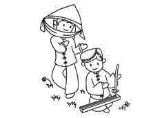 少數(shù)民族人民在一起歡歌曼舞的簡(jiǎn)筆畫(huà)