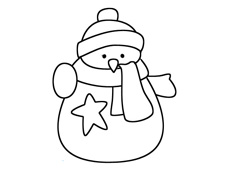 冬天雪人簡筆畫圖片