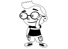 帶眼鏡的小男孩簡筆畫圖片