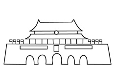 天安門城樓簡(jiǎn)筆畫圖片