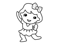 做早操的小女孩簡筆畫步驟畫法分解圖片