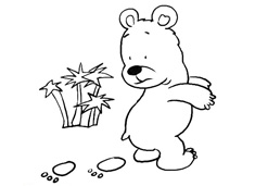 小熊的腳印簡筆畫圖片