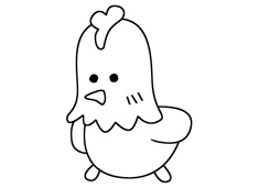 卡通小公雞簡筆畫圖片