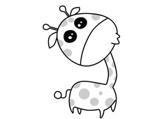 可愛的長頸鹿簡筆畫圖片