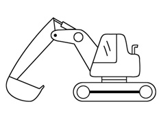 挖土機(jī)簡(jiǎn)筆畫圖片