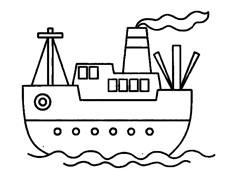超大貨輪游輪船簡筆畫圖片