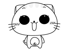 CC貓表情簡筆畫圖片