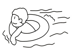 在水里游泳的小男孩簡(jiǎn)筆畫(huà)圖片