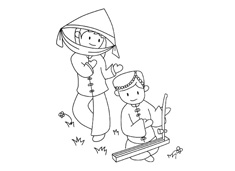 少數(shù)民族唱歌跳舞的簡筆畫圖片