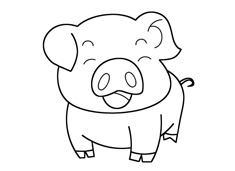 可愛小肥豬簡筆畫圖片