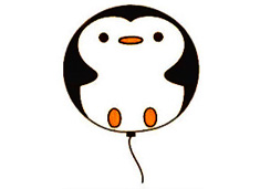 畫一個可愛的動物氣球簡筆畫 -- 企鵝