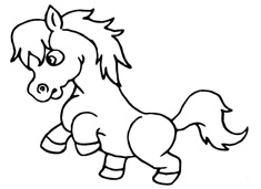 跳躍的小馬簡(jiǎn)筆畫(huà)圖片