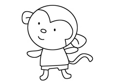 小猴子簡筆畫圖片