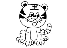 小老虎簡筆畫圖片