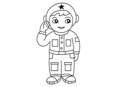 空軍戰(zhàn)斗機飛行員簡筆畫圖片