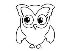 卡通貓頭鷹簡筆畫圖片
