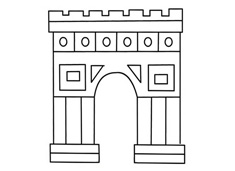 著名建筑物凱旋門簡筆畫圖片