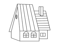 高高房頂木屋簡(jiǎn)筆畫圖片