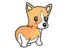 可愛小狗狗簡筆畫圖片含上色