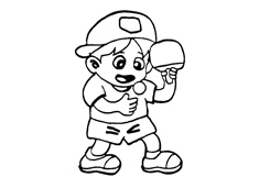 打乒乓球的小男孩簡(jiǎn)筆畫(huà)圖片