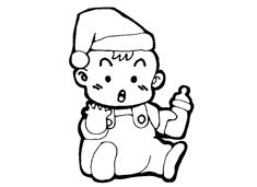 喝奶的小寶寶簡(jiǎn)筆畫圖片