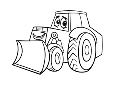 兒童卡通推土機(jī)簡(jiǎn)筆畫(huà)圖片