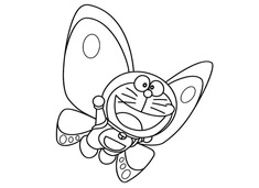 變形蝴蝶的哆來A夢(mèng)簡(jiǎn)筆畫圖片
