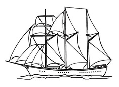 漂亮帆船簡筆畫圖片