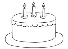 幼兒生日蛋糕簡筆畫圖片